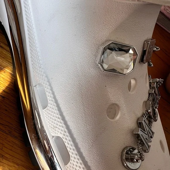 MCM White and Silver Sandals with Star Accents - Picture 10 of 10